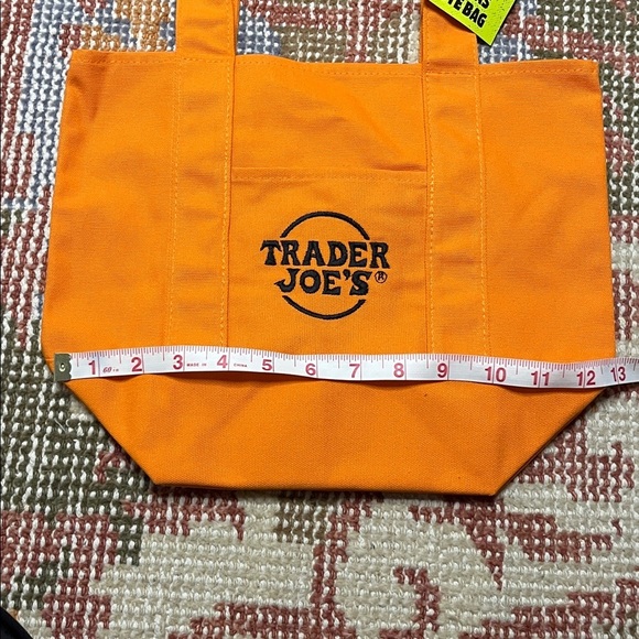 NWT Trader Joe’s Limited Edition Trick or Treat Orange Mini Canvas Tote Bag - Picture 4 of 7